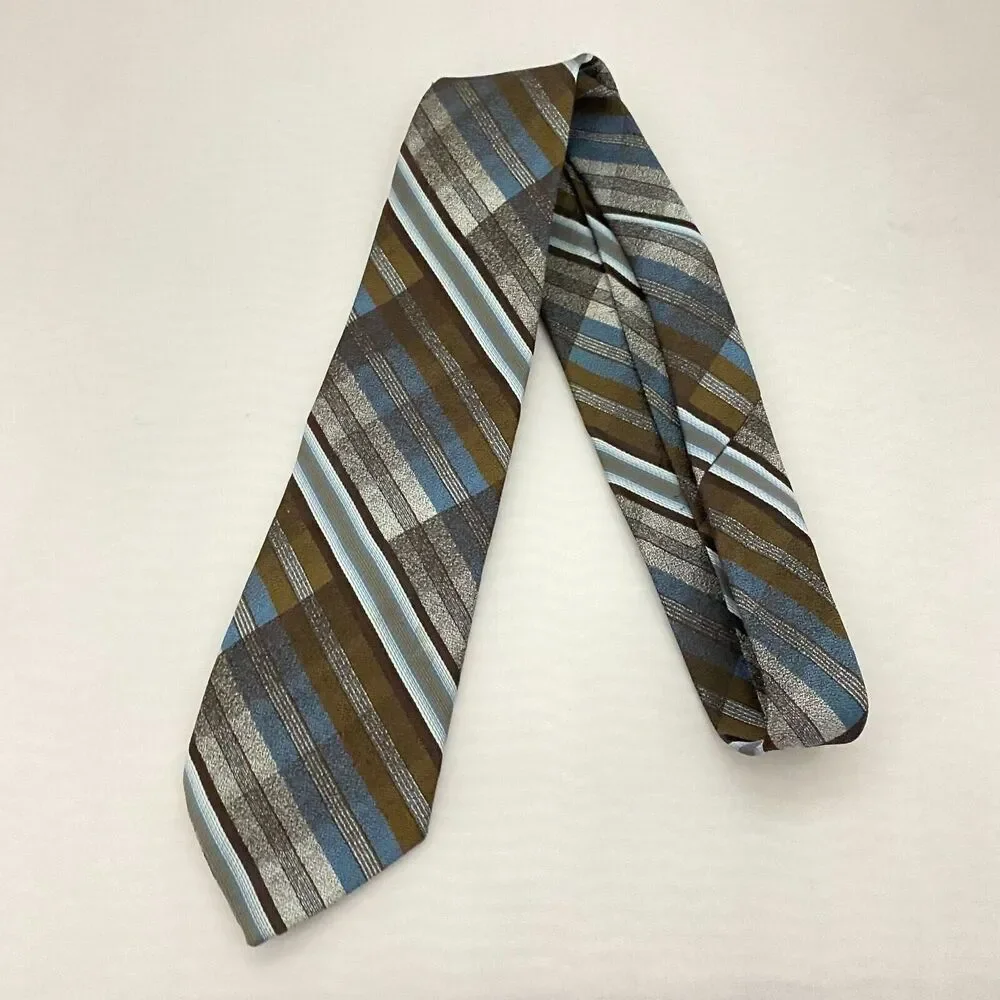 #5580 Wemlon by Wembley Multicolor Striped Mens Necktie, Tie 54x3.5